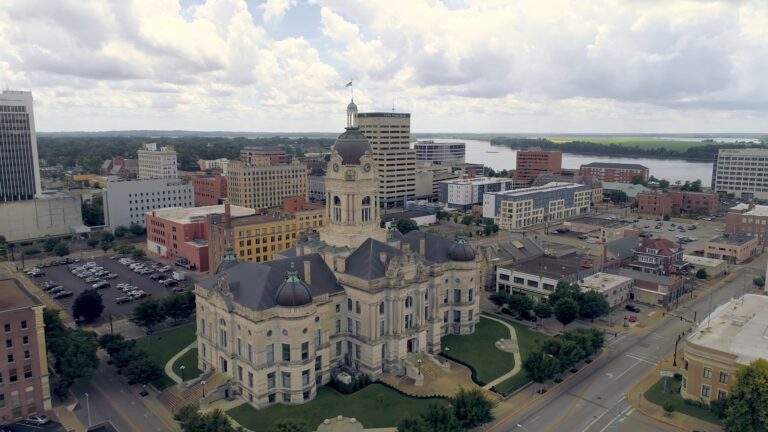 Evansville Indiana Downtown Aerial