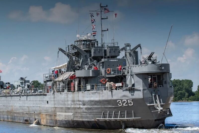 Historic boat from the WW2 and Korean War in the USS LST Ship Memorial