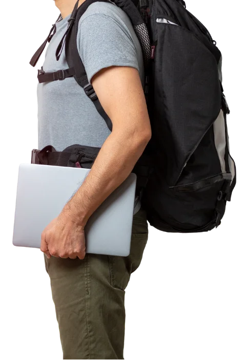 man with travel bag